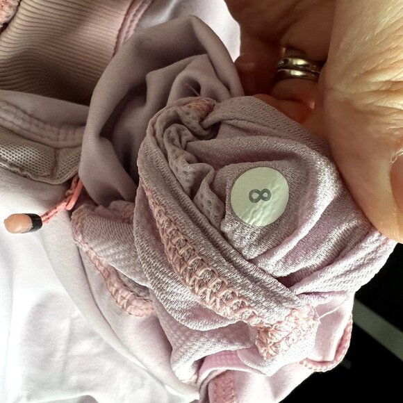 Lululemon Light Pink Coral Hooded Quarter Zip Running Pullover Athletic Womens 8 - Picture 8 of 11